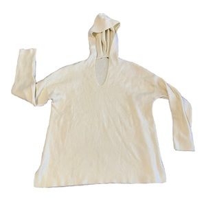 Cream Color Sweater Hoodie Oversized Soft Stretchy Cozy Womens Size M/L